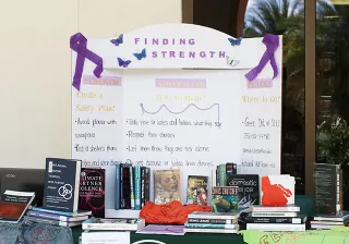 Finding Strength display at Counseling Services fair